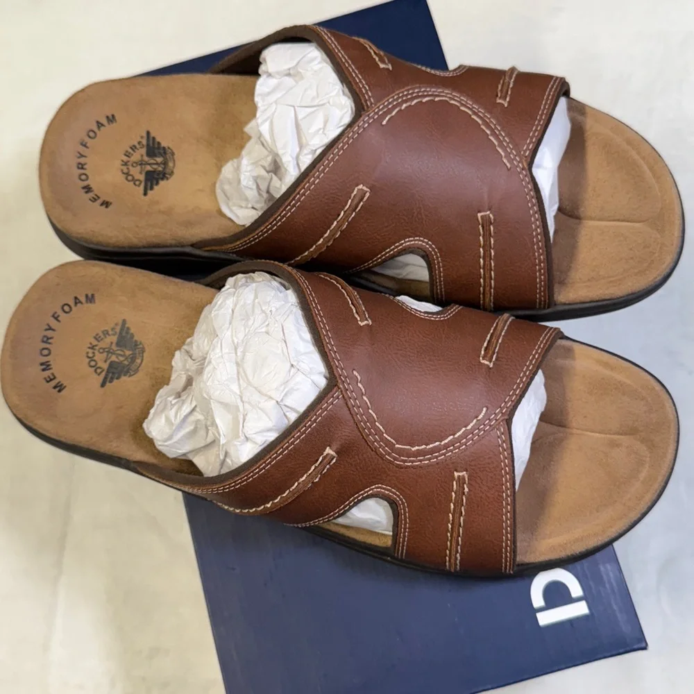 Dockers Men's Sunland Slide Sandals- Color Rust- Size 11